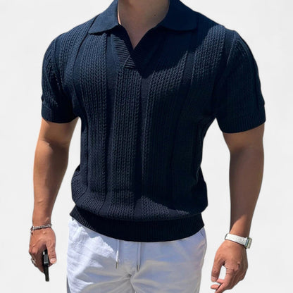 Maison Aurelle Men's Polo Shirt | Cotton Mesh, Slim Fit