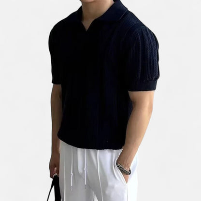 Maison Aurelle Men's Polo Shirt | Cotton Mesh, Slim Fit