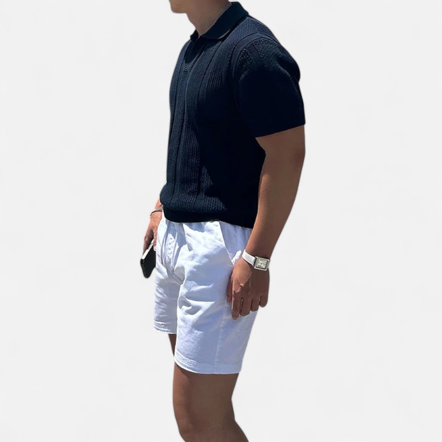 Maison Aurelle Men's Polo Shirt | Cotton Mesh, Slim Fit