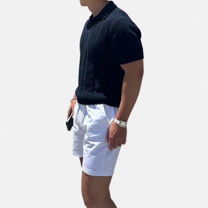 Maison Aurelle Men's Polo Shirt | Cotton Mesh, Slim Fit