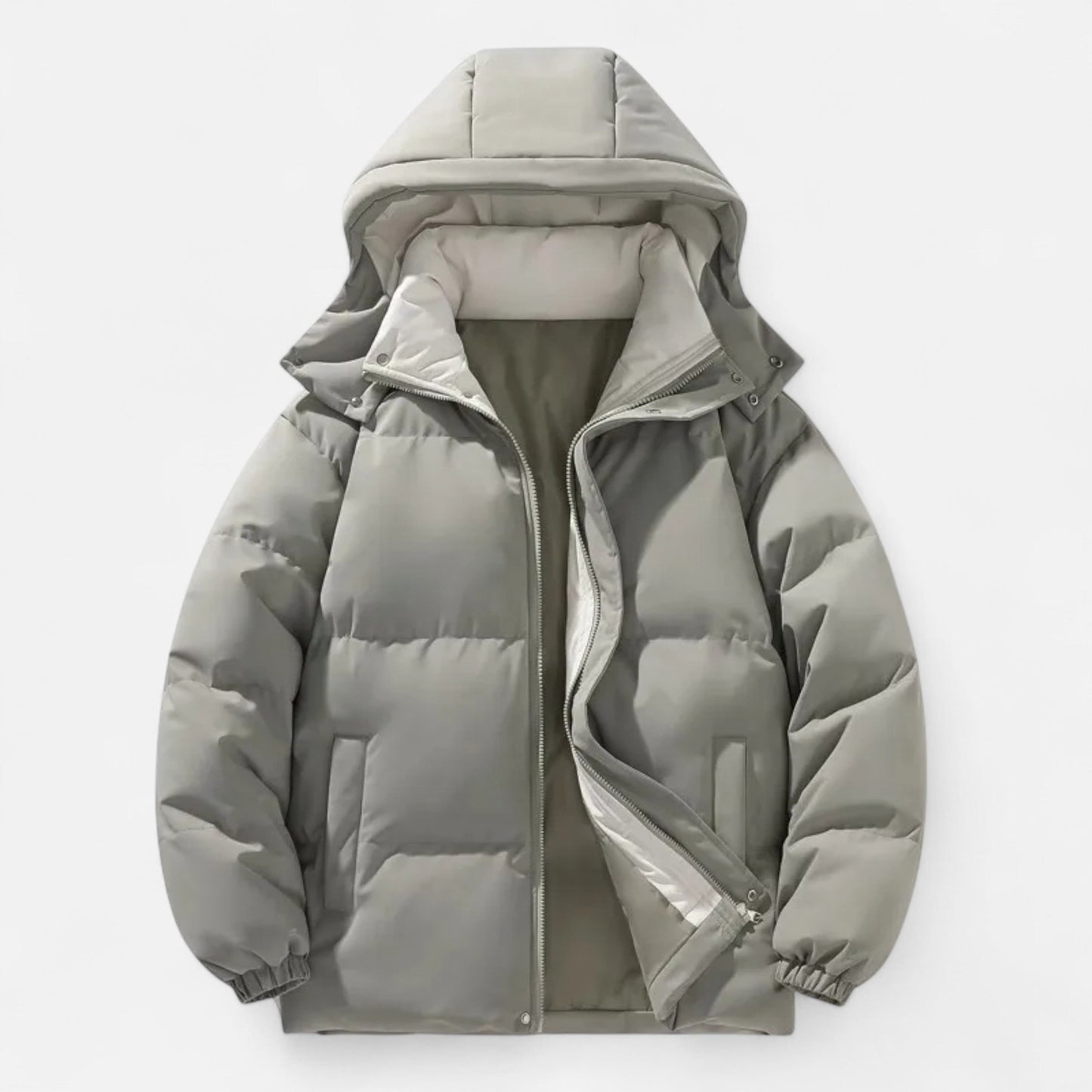Maison Aurelle Men's Puffer Jacket | Thick Padded Insulation, Detachable Hood