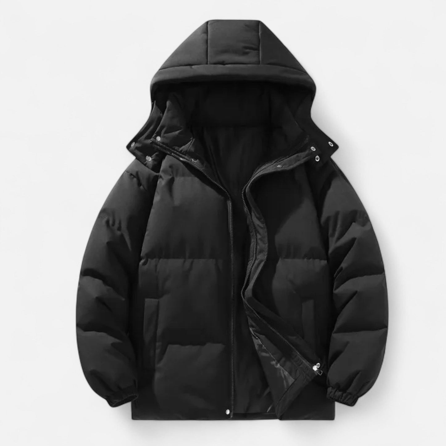 Maison Aurelle Men's Puffer Jacket | Thick Padded Insulation, Detachable Hood