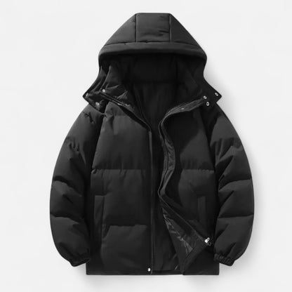 Maison Aurelle Men's Puffer Jacket | Thick Padded Insulation, Detachable Hood