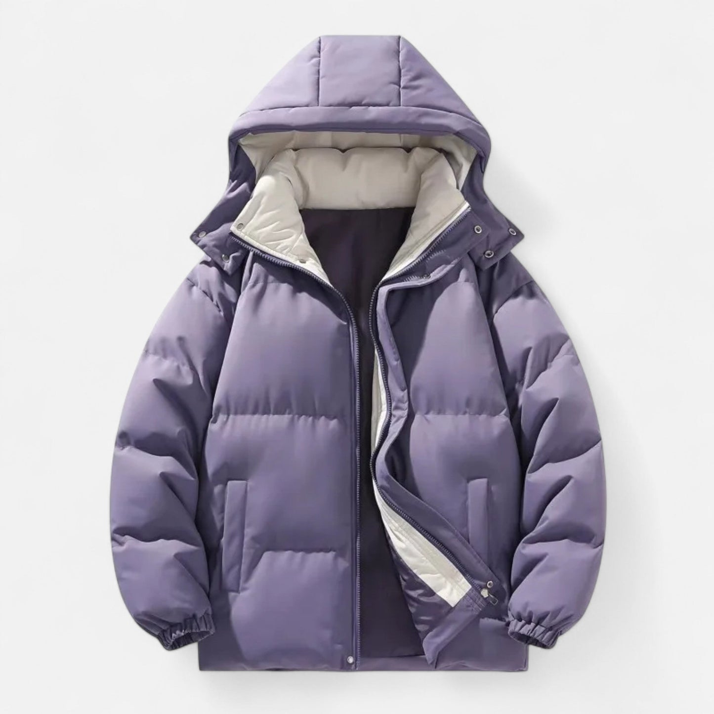 Maison Aurelle Men's Puffer Jacket | Thick Padded Insulation, Detachable Hood