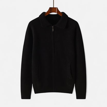 Maison Aurelle Men's Quarter Zip Sweater | Merino Wool-Cashmere Blend, Business Casual