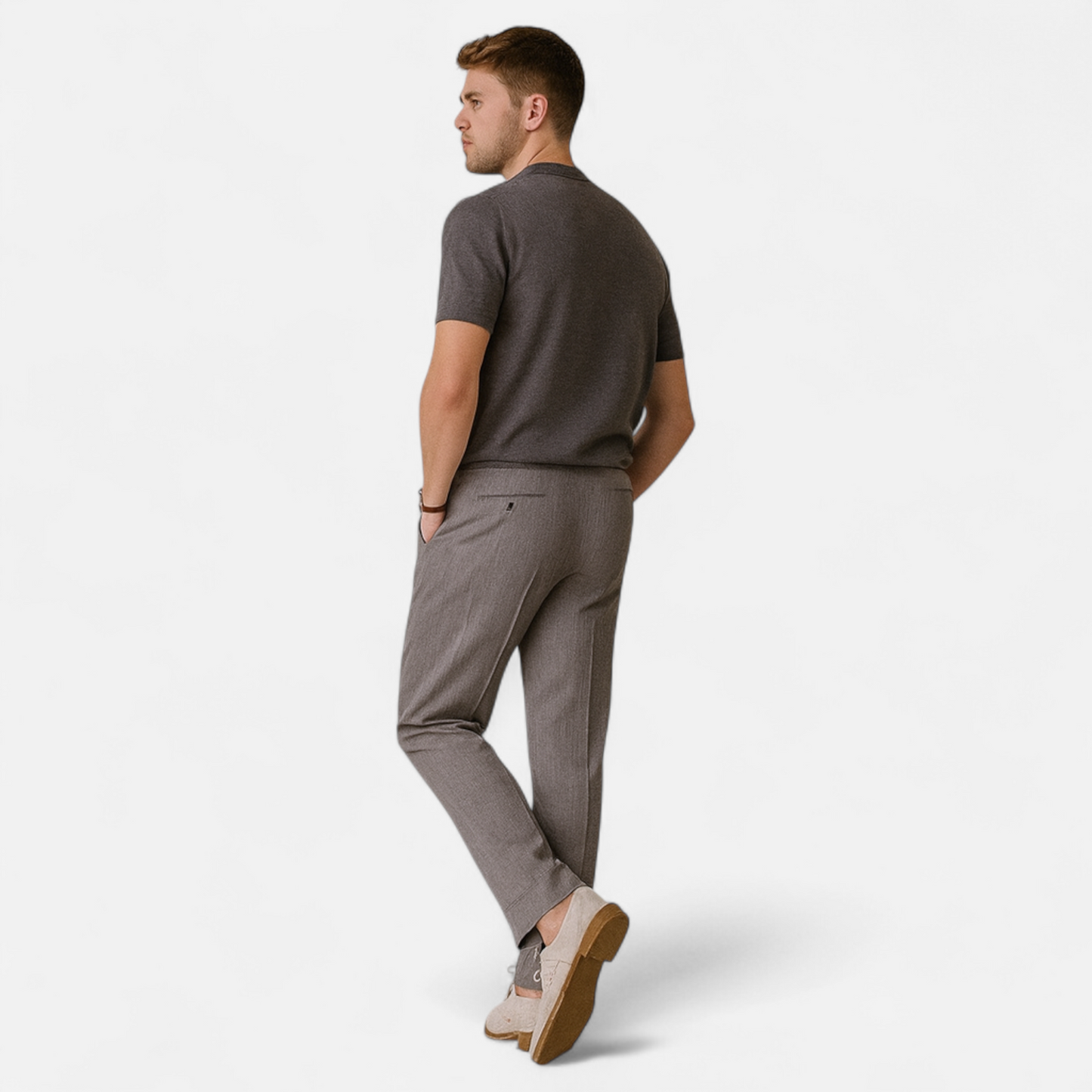 Maison Aurelle Men's Slim-Fit T-Shirt | Lightweight Knit Fabric, Casual