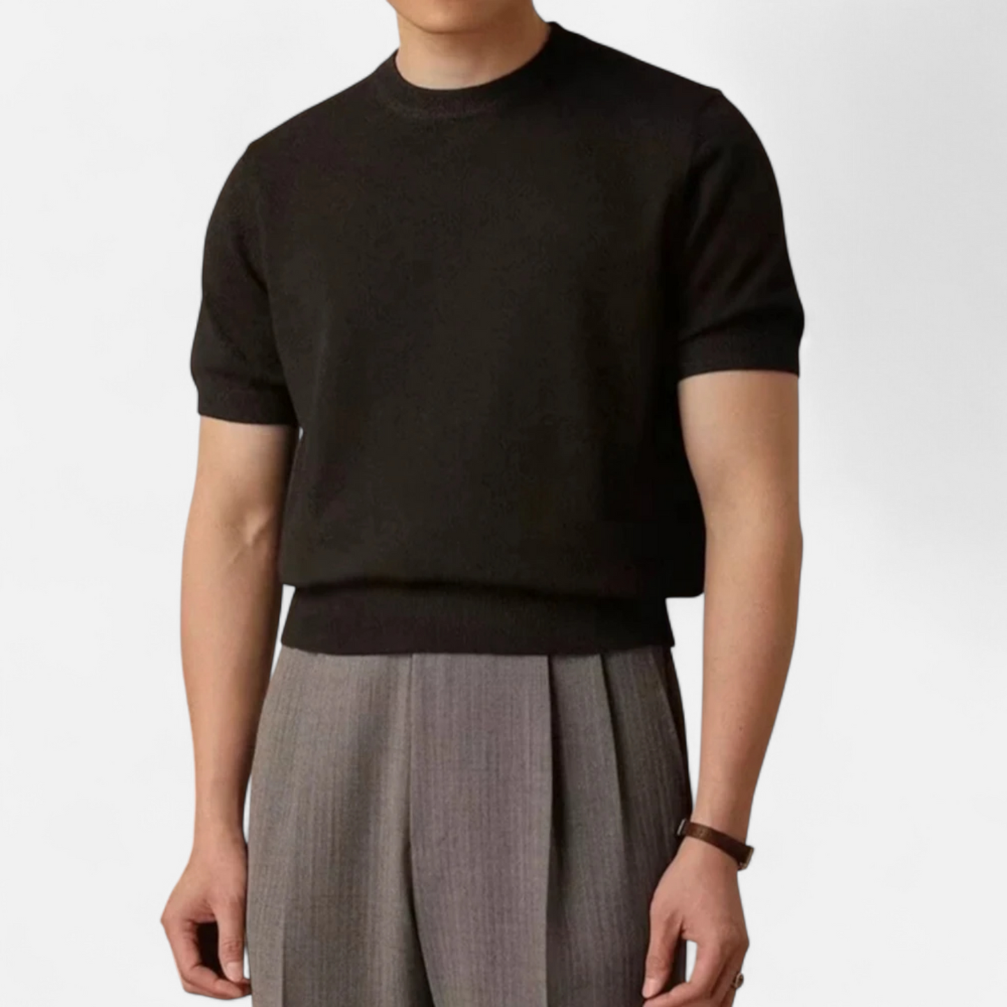 Maison Aurelle Men's Slim-Fit T-Shirt | Lightweight Knit Fabric, Casual