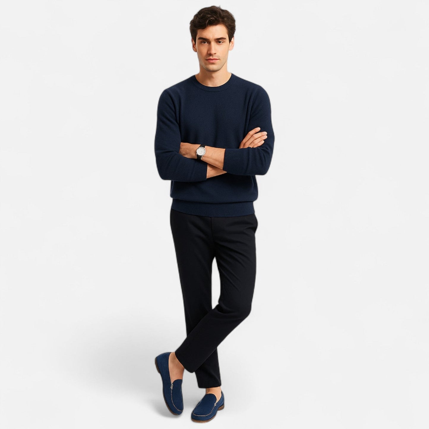 Maison Aurelle Men's Suede Loafers | Classic Penny Design, Comfortable Fit