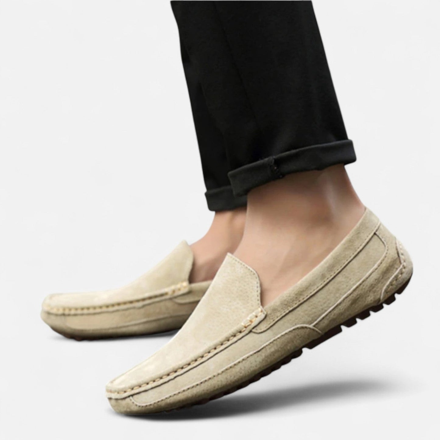 Maison Aurelle Men's Suede Loafers | Classic Penny Design, Comfortable Fit