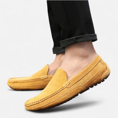 Maison Aurelle Men's Suede Loafers | Classic Penny Design, Comfortable Fit