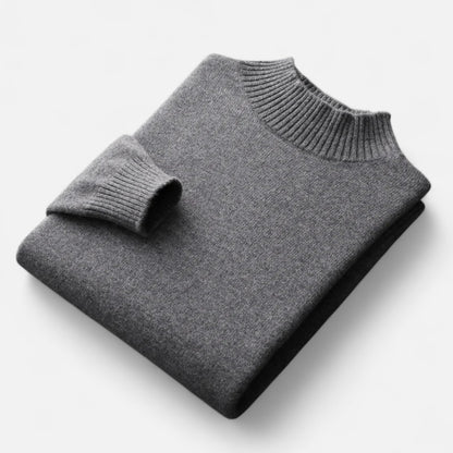 Maison Aurelle Men's Turtleneck Sweater | 100% Pure Wool, Loose Fit