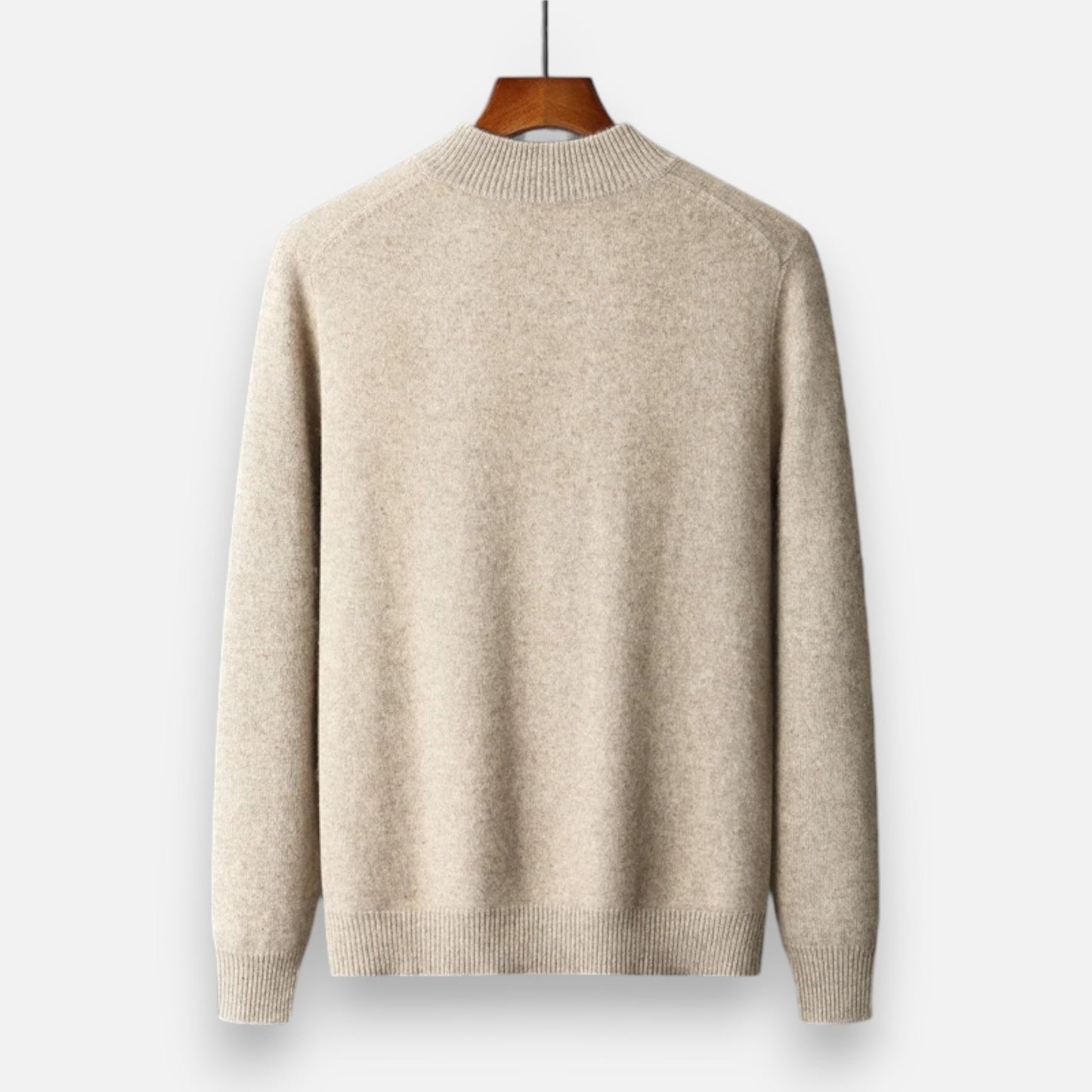 Maison Aurelle Men's Zip Cardigan | Merino Wool & Cashmere Blend, Mock-Collar Design