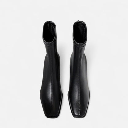 Maison Aurelle Vintage Ankle Boots for Women | Square-Toe Design, Warm Cotton Lining