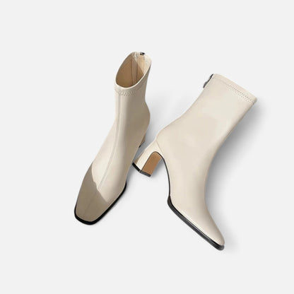 Maison Aurelle Vintage Ankle Boots for Women | Square-Toe Design, Warm Cotton Lining