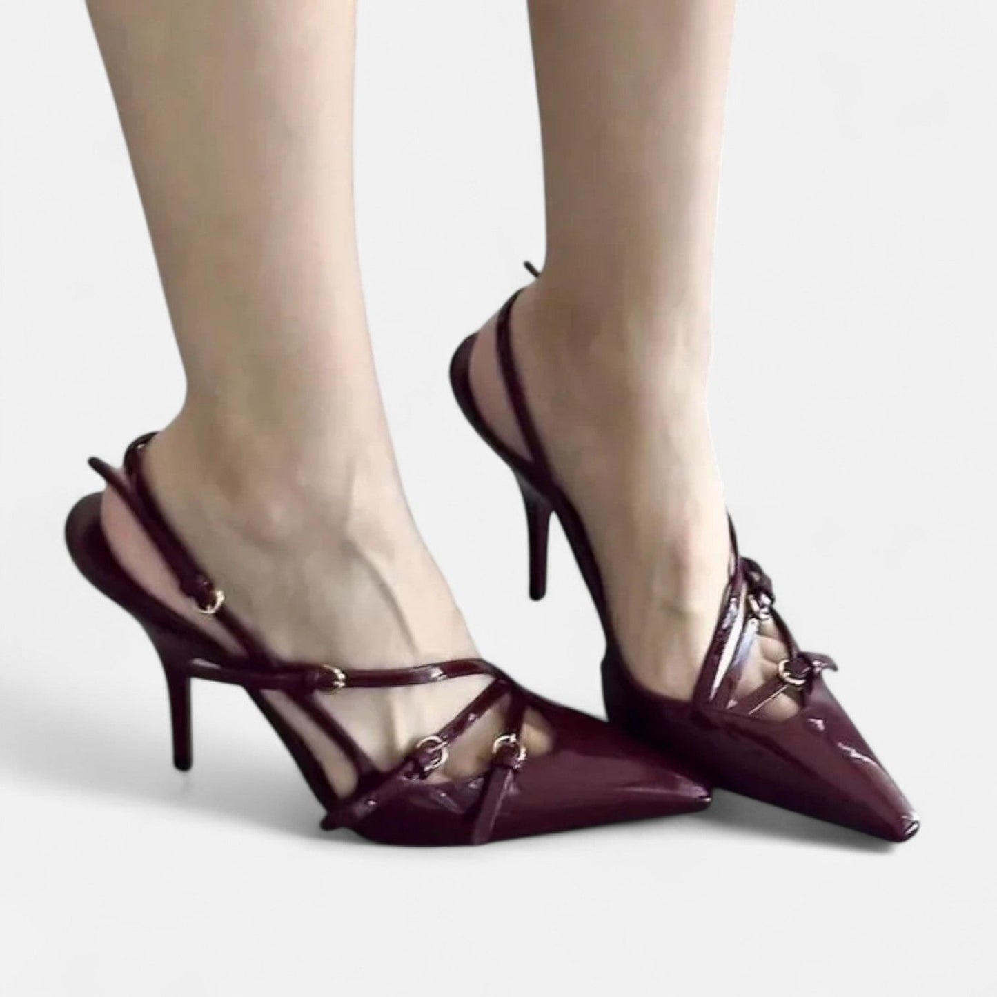 Maison Aurelle  Women's Black Heels | Satin Finish, Hollow-Out Design