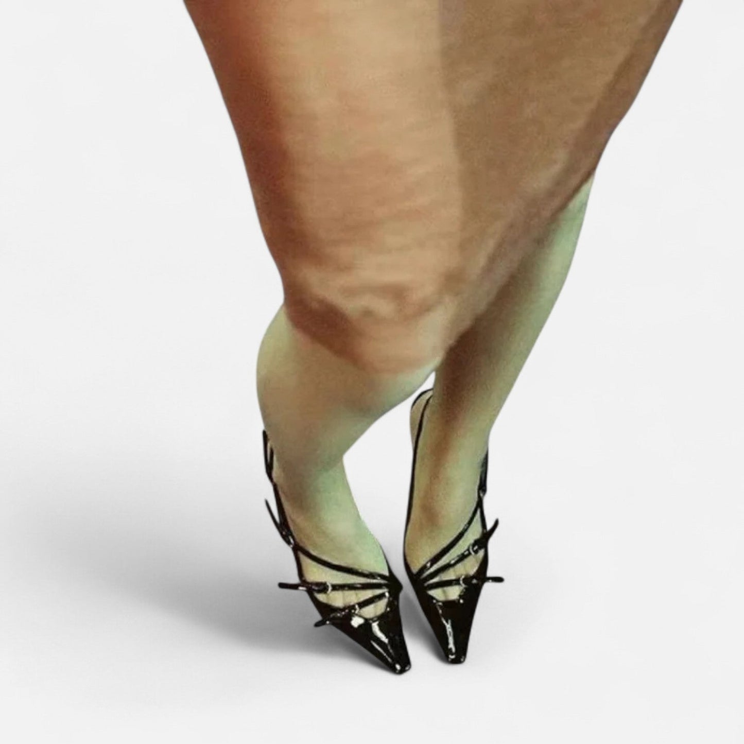Maison Aurelle  Women's Black Heels | Satin Finish, Hollow-Out Design