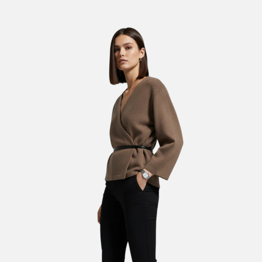 Maison Aurelle Women's Cardigan Sweater | Elegant Wrap Style, 100% Polyester