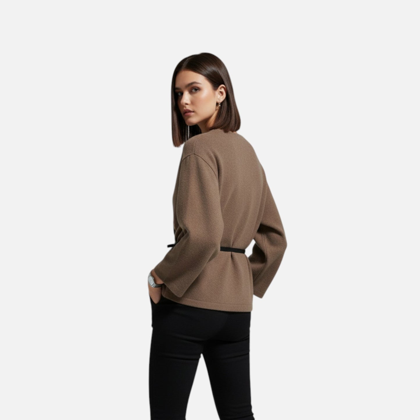 Maison Aurelle Women's Cardigan Sweater | Elegant Wrap Style, 100% Polyester