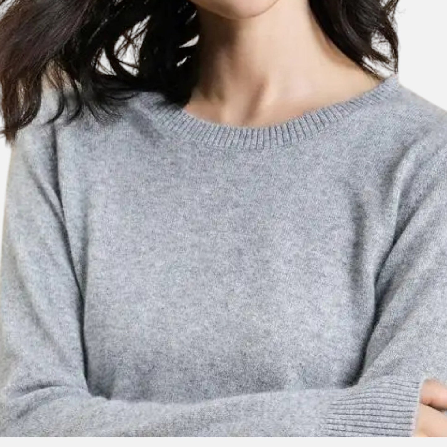 Maison Aurelle Women's Crewneck Sweater | 100% Merino Wool, Slim-Fit