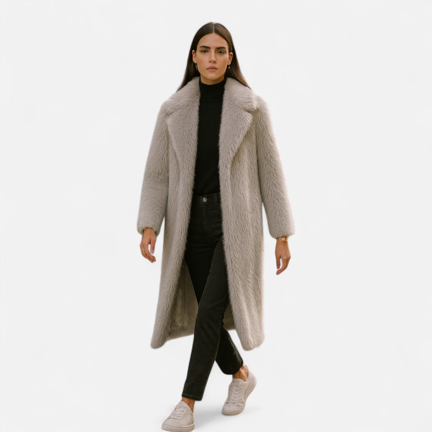 Maison Aurelle Women's Faux Fur Coat | Maxi Length, Luxurious Winter Essential