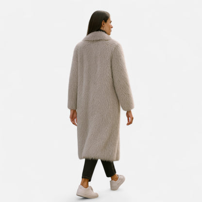 Maison Aurelle Women's Faux Fur Coat | Maxi Length, Luxurious Winter Essential