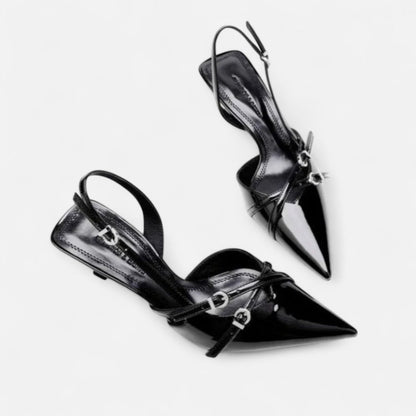 Maison Aurelle Women's Gladiator Sandals | Pointed Toe, Slip-On Elegance