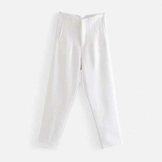 Maison Aurelle Women's High-Waist Pencil Trousers | Premium Fabric Blend, Tailored Fit