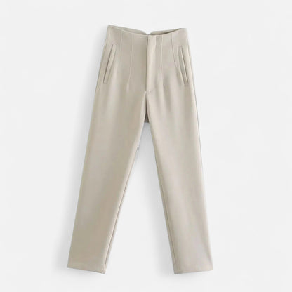 Maison Aurelle Women's High-Waist Pencil Trousers | Premium Fabric Blend, Tailored Fit