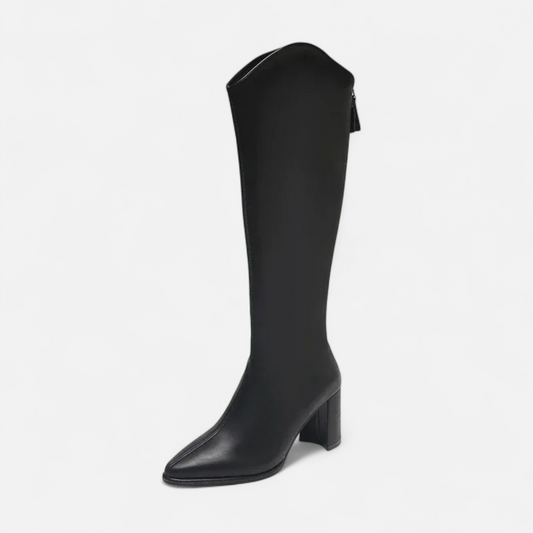 Maison Aurelle Women's Knee-High Boots | Smooth Leather, Elegant Design