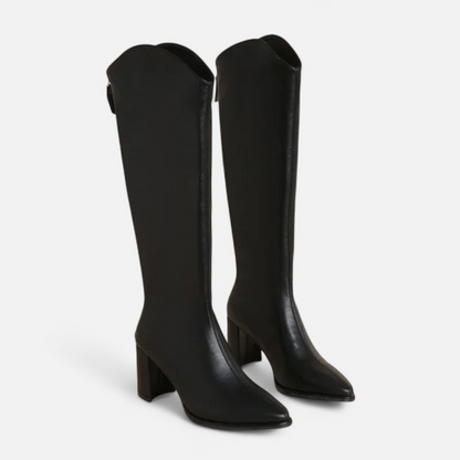 Maison Aurelle Women's Knee-High Boots | Smooth Leather, Elegant Design