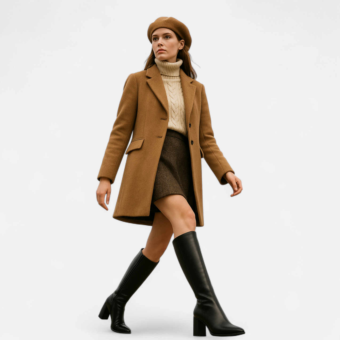 Maison Aurelle Women's Knee-High Boots | Smooth Leather, Elegant Design