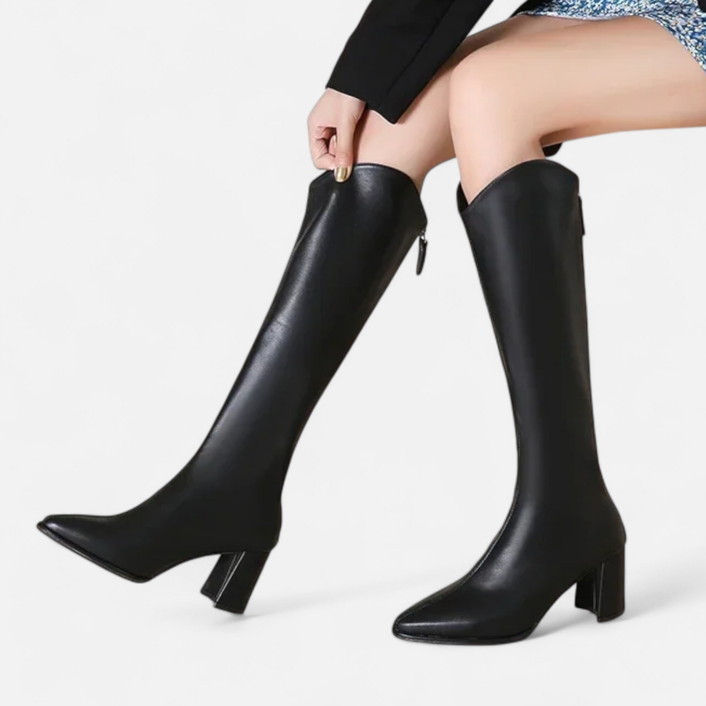 Maison Aurelle Women's Knee-High Boots | Smooth Leather, Elegant Design