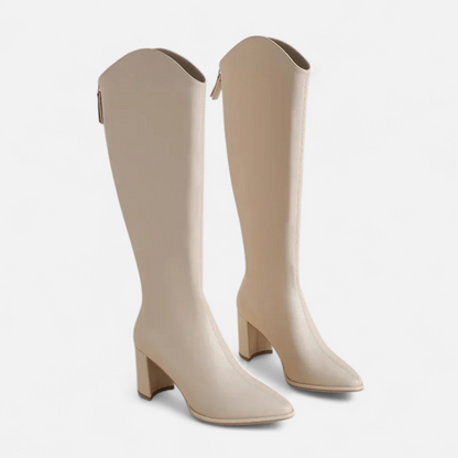 Maison Aurelle Women's Knee-High Boots | Smooth Leather, Elegant Design