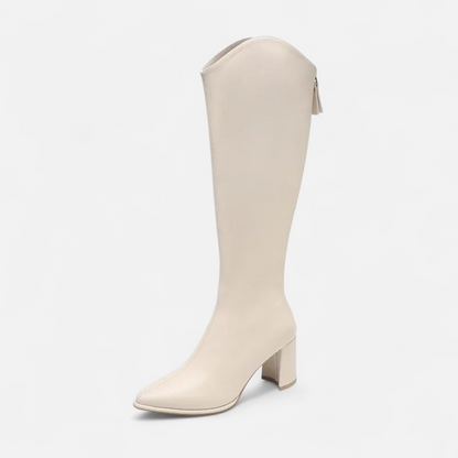 Maison Aurelle Women's Knee-High Boots | Smooth Leather, Elegant Design