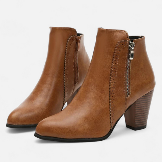 Maison Aurelle Women's Knee High Boots | Retro Design, Coarse Heel