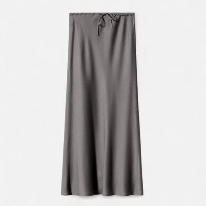 Maison Aurelle Women's Midi Skirt | High-Waist Satin Elegance