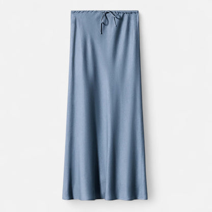 Maison Aurelle Women's Midi Skirt | High-Waist Satin Elegance