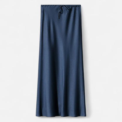 Maison Aurelle Women's Midi Skirt | High-Waist Satin Elegance