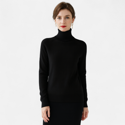 Maison Aurelle Women's Mock-Neck Sweater | Cashmere Blend, Lightweight Elegance