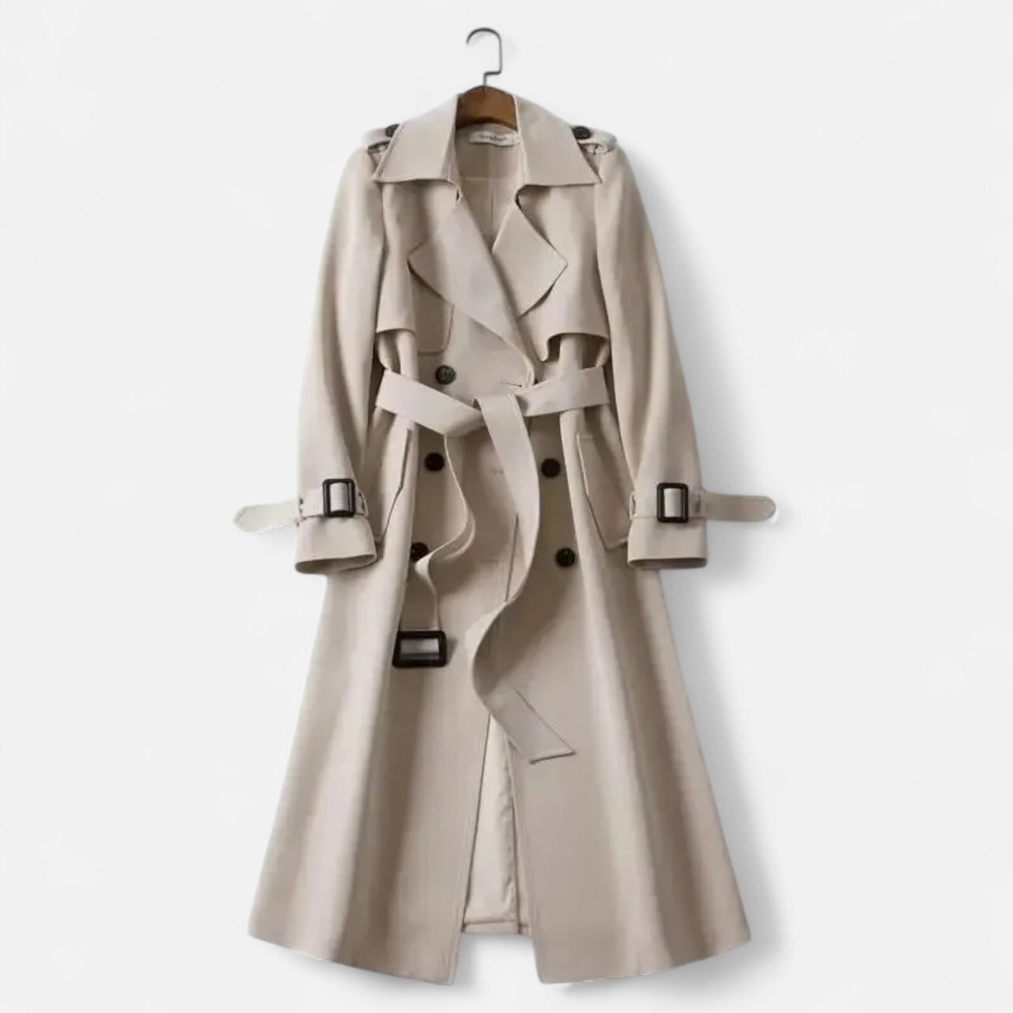 Maison Aurelle Women's Over-Knee Coat | Durable Polyester, Timeless Elegance