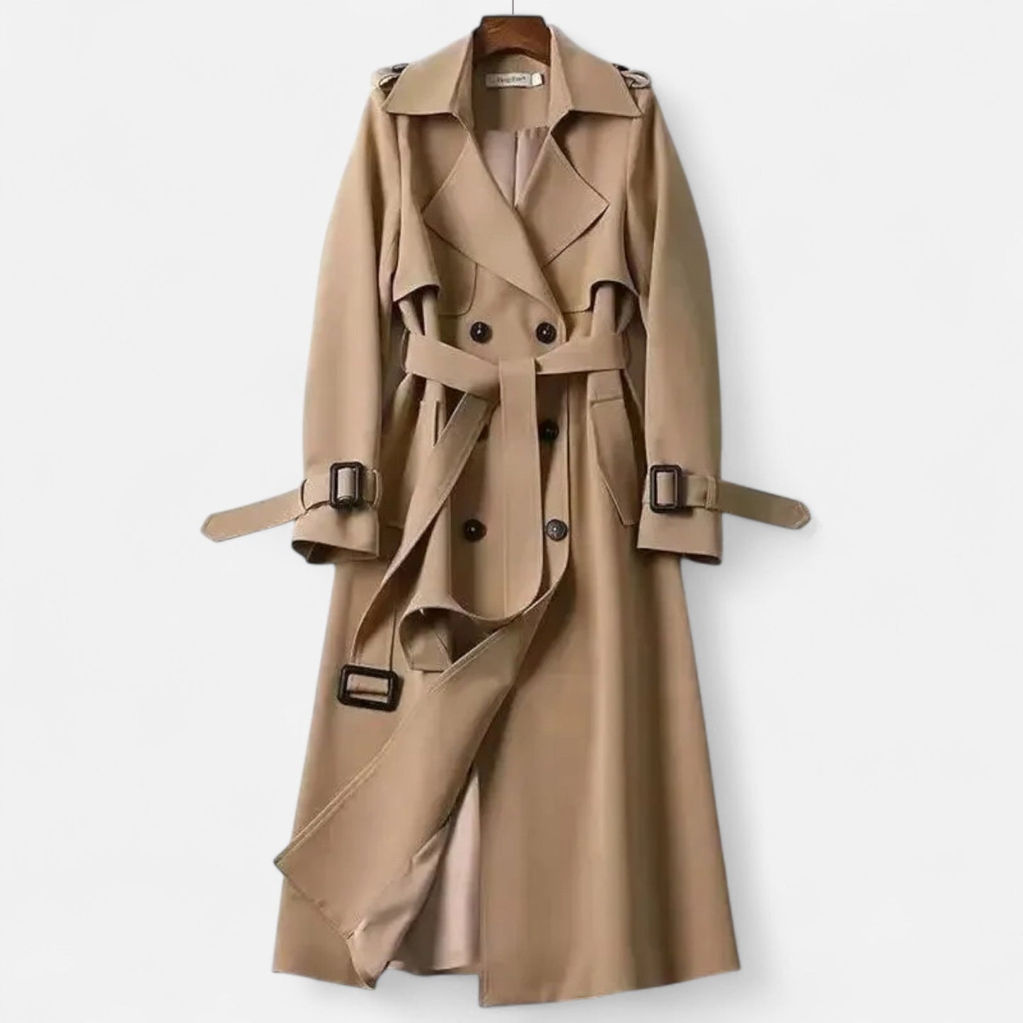 Maison Aurelle Women's Over-Knee Coat | Durable Polyester, Timeless Elegance