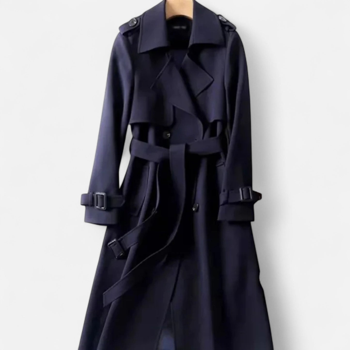 Maison Aurelle Women's Over-Knee Coat | Durable Polyester, Timeless Elegance