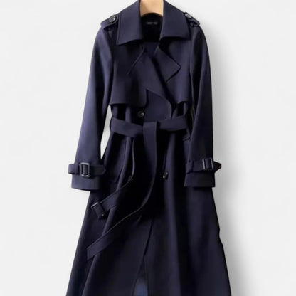 Maison Aurelle Women's Over-Knee Coat | Durable Polyester, Timeless Elegance
