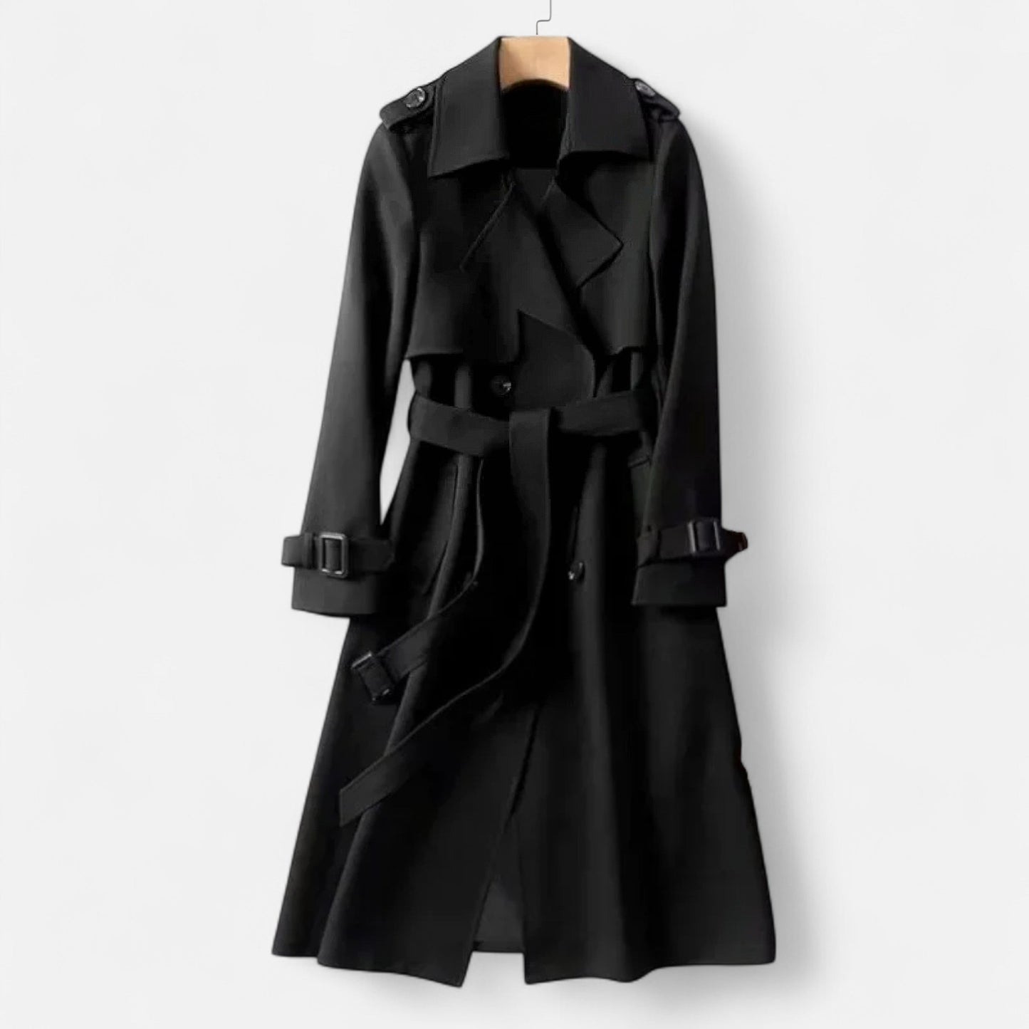 Maison Aurelle Women's Over-Knee Coat | Durable Polyester, Timeless Elegance