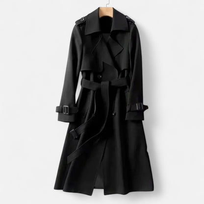 Maison Aurelle Women's Over-Knee Coat | Durable Polyester, Timeless Elegance