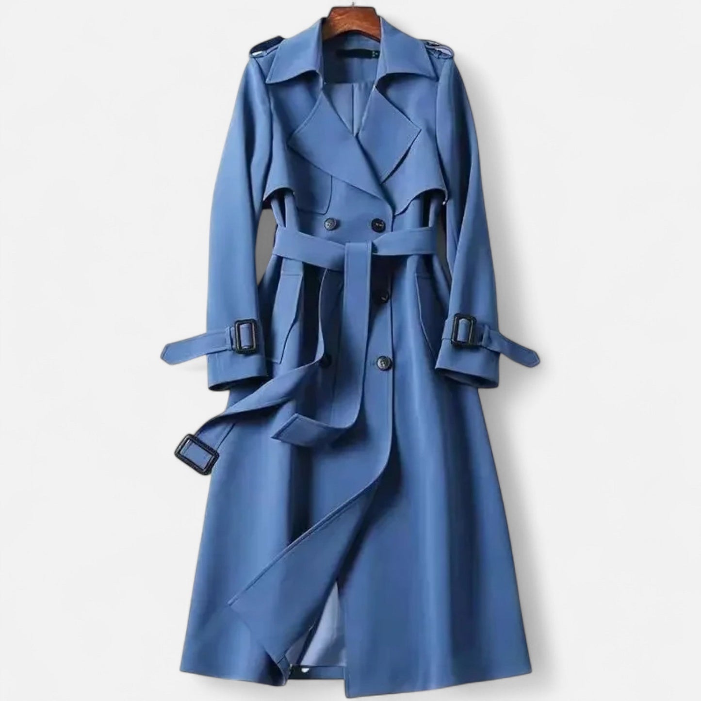 Maison Aurelle Women's Over-Knee Coat | Durable Polyester, Timeless Elegance