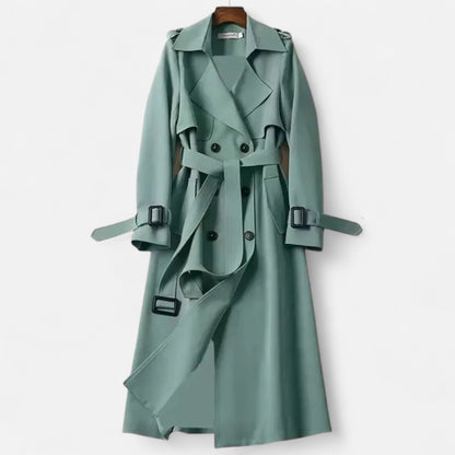 Maison Aurelle Women's Over-Knee Coat | Durable Polyester, Timeless Elegance