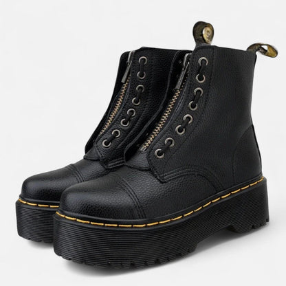 Maison Aurelle Women's Platform Chelsea Boots | Premium Leather, Chic Comfort