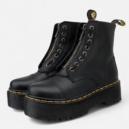 Maison Aurelle Women's Platform Chelsea Boots | Premium Leather, Chic Comfort