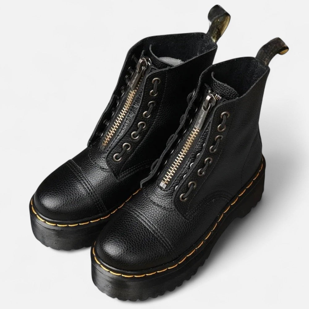 Maison Aurelle Women's Platform Chelsea Boots | Premium Leather, Chic Comfort